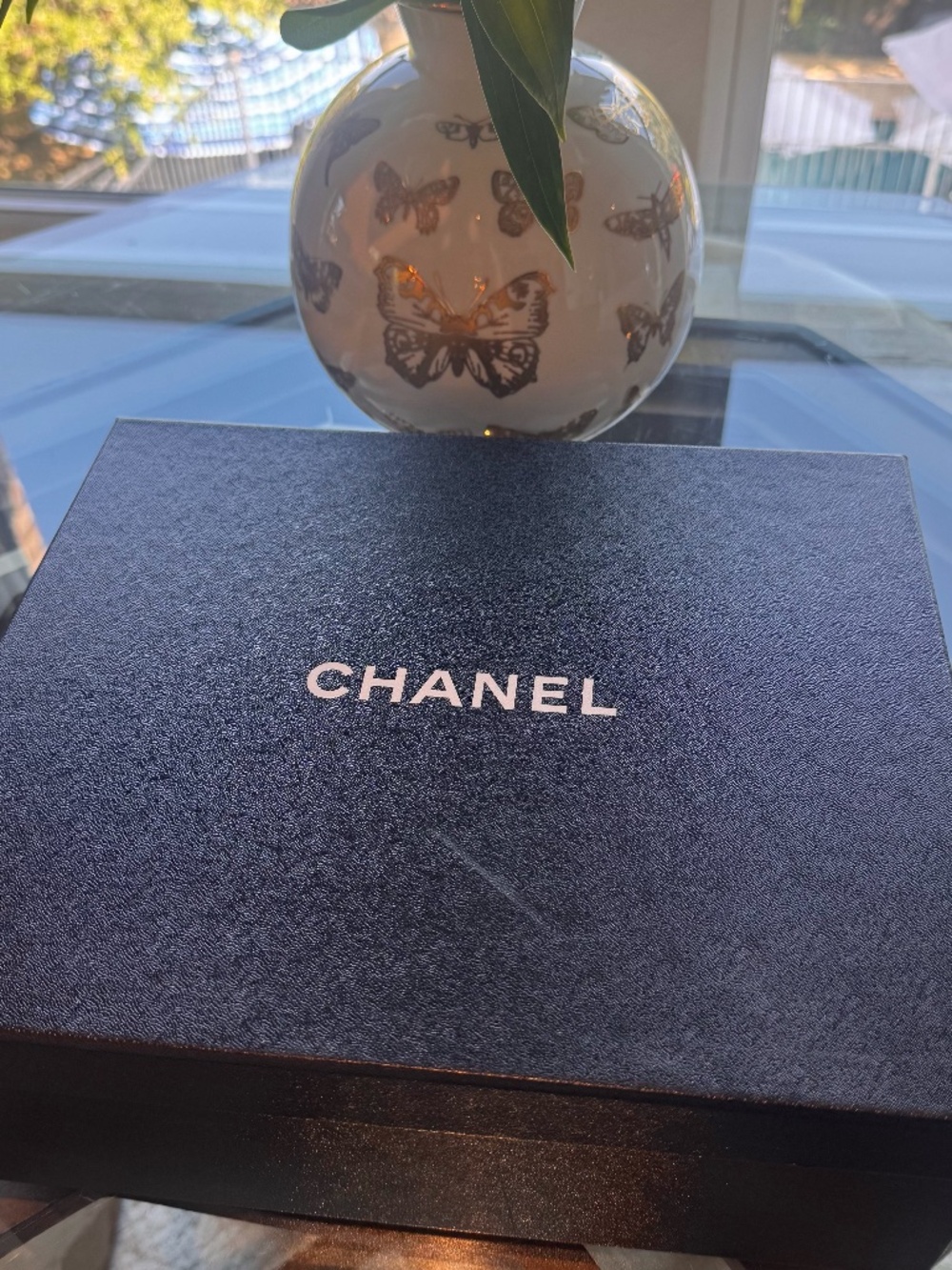 NWT Chanel Black Lambskin & Patent T-Strap Slingback Pumps 41.5